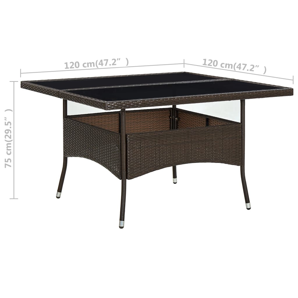 Table de jardin poly rotin bois d'acacia massif