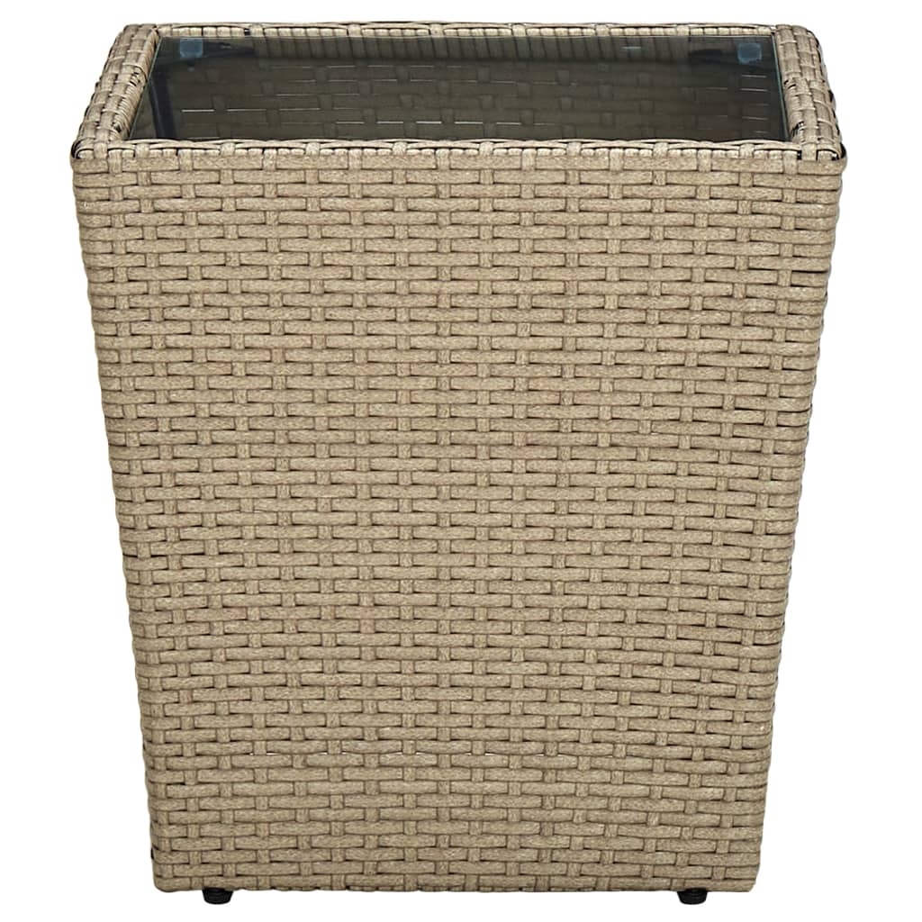 Theetafel 41,5x41,5x43 cm poly rattan massief acaciahout