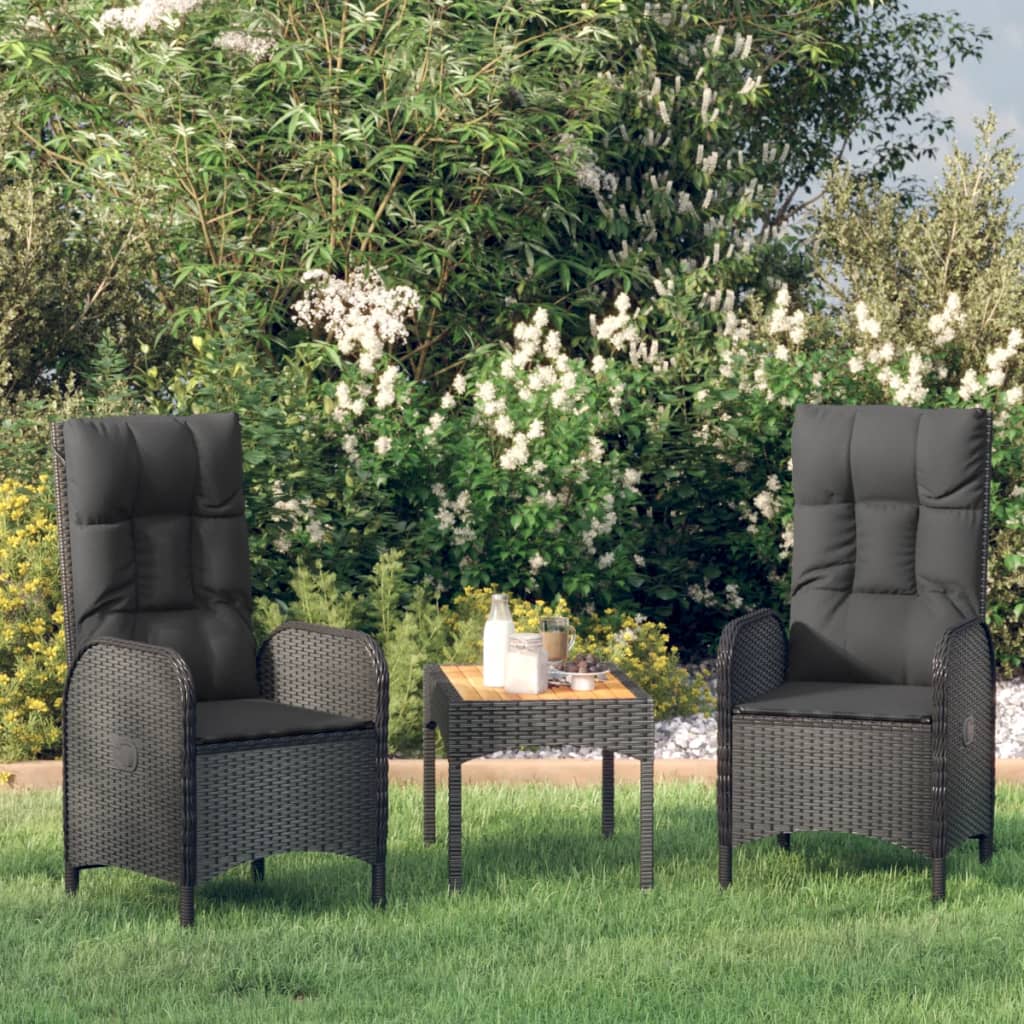 Chaises de jardin 2 pcs poly rotin