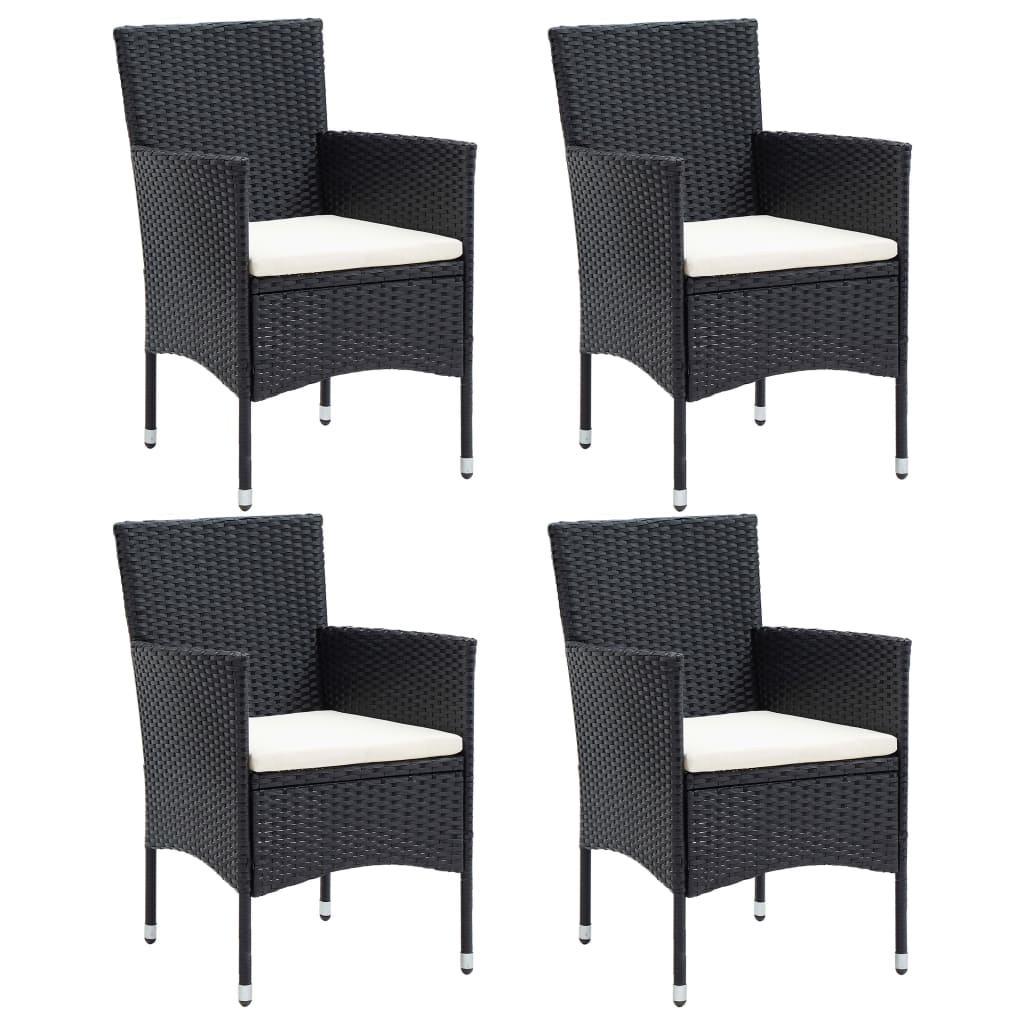 Chaises de jardin 4 pcs poly rotin