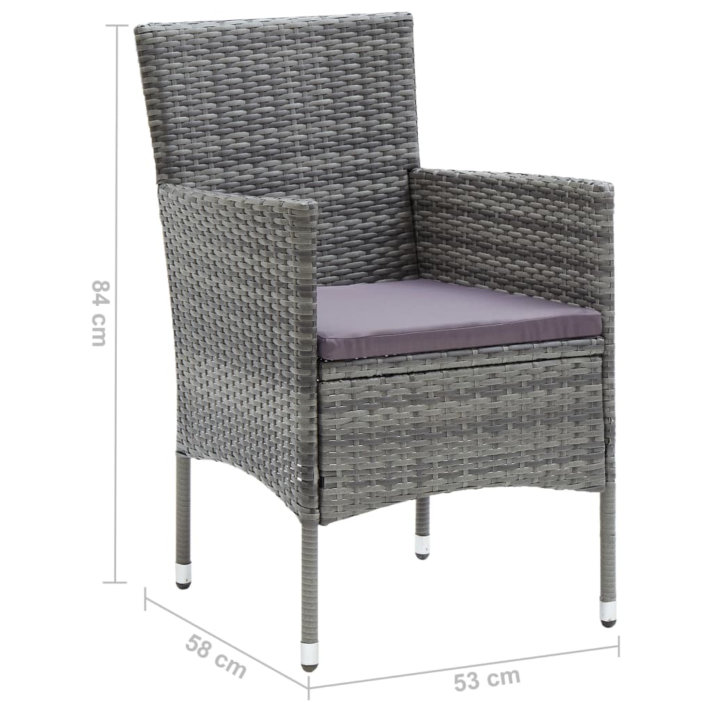 Tuinstoelen 4 st poly rattan