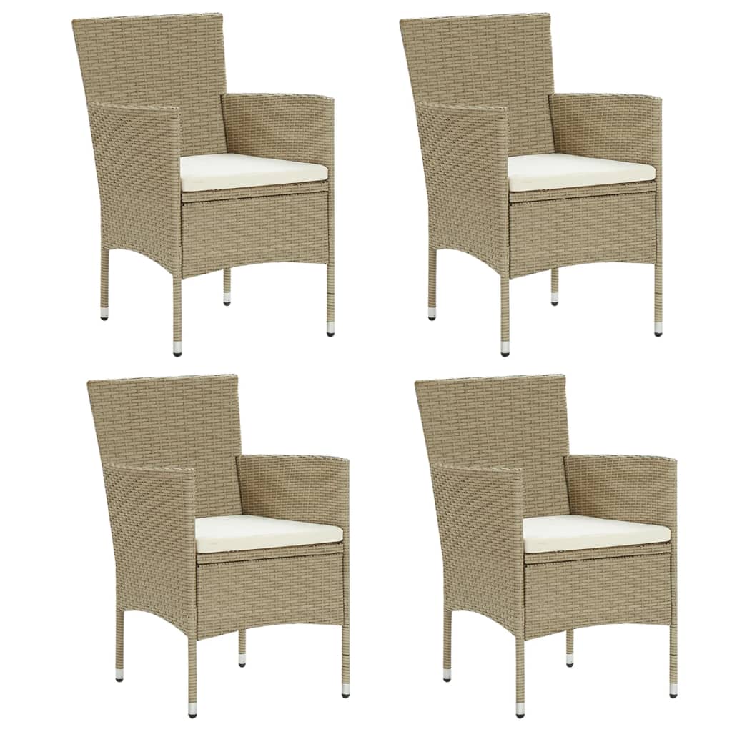 Chaises de jardin 4 pcs poly rotin