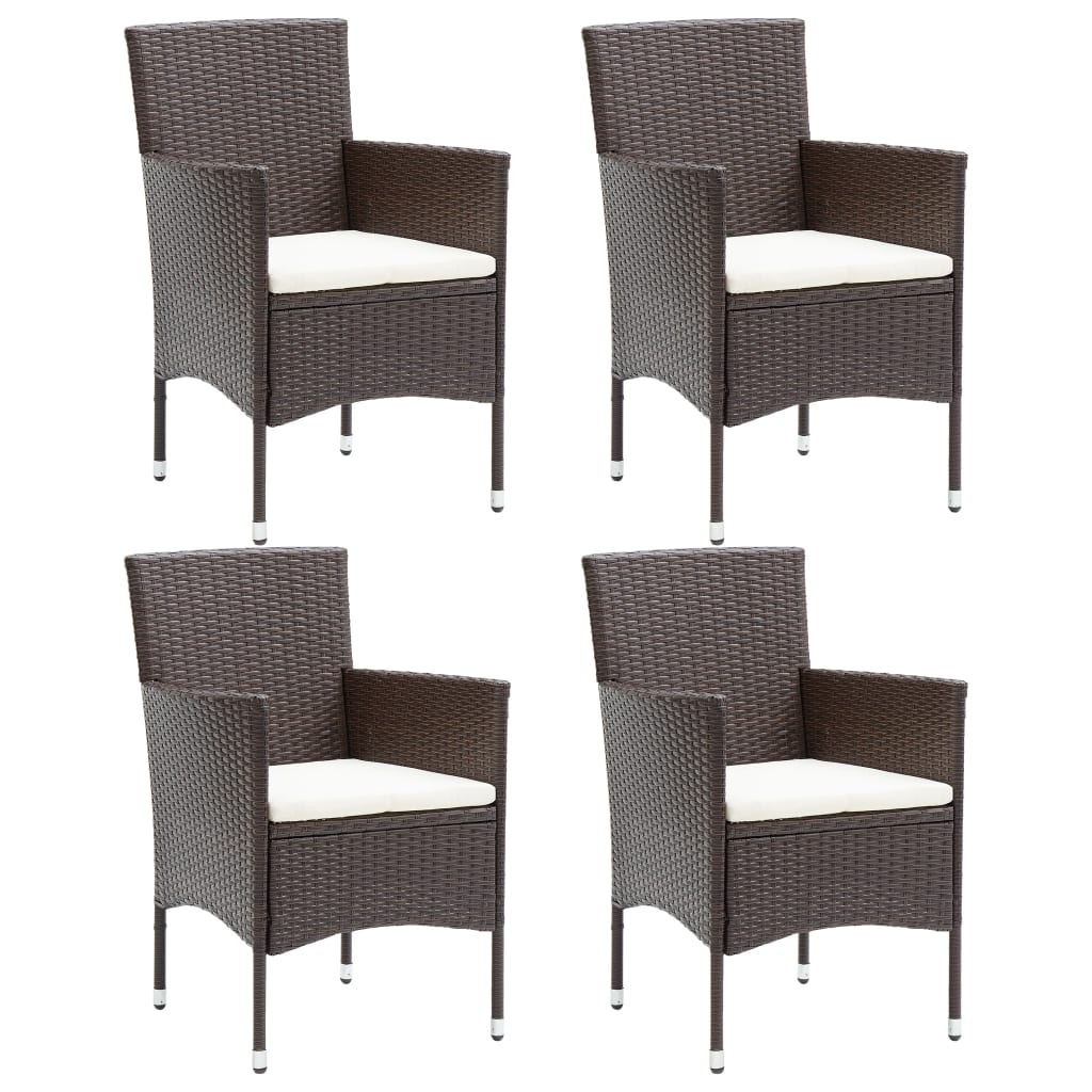 Chaises de jardin 4 pcs poly rotin