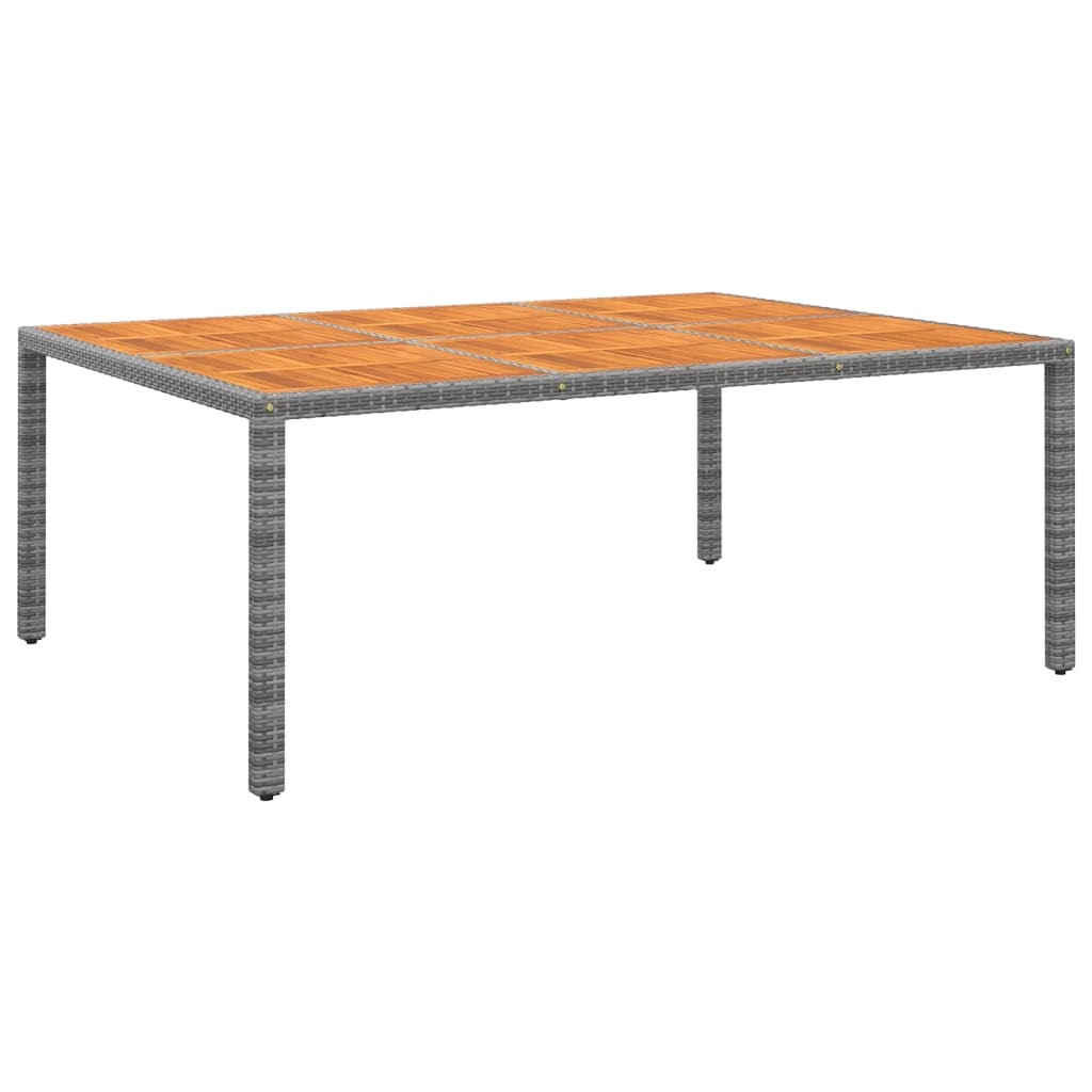 Tuintafel 200x150x75 cm acaciahout en poly rattan