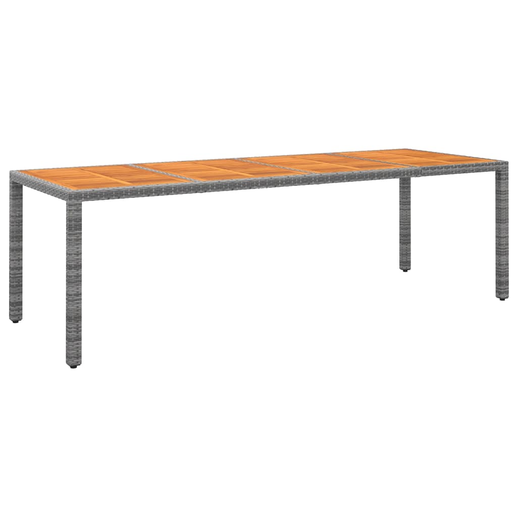 Table de jardin 250x100x75 cm bois d'acacia et poly rotin