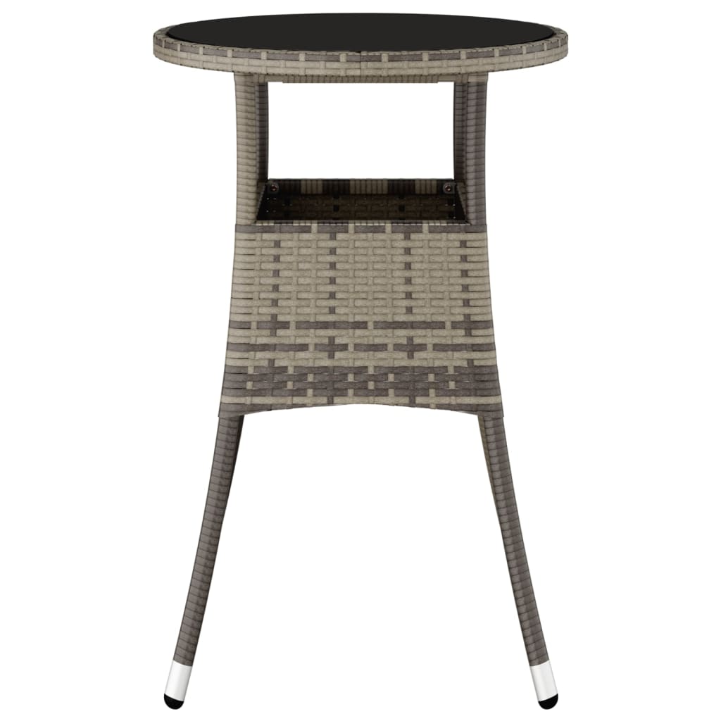 Tuintafel Ø60x75 cm gehard glas en poly rattan