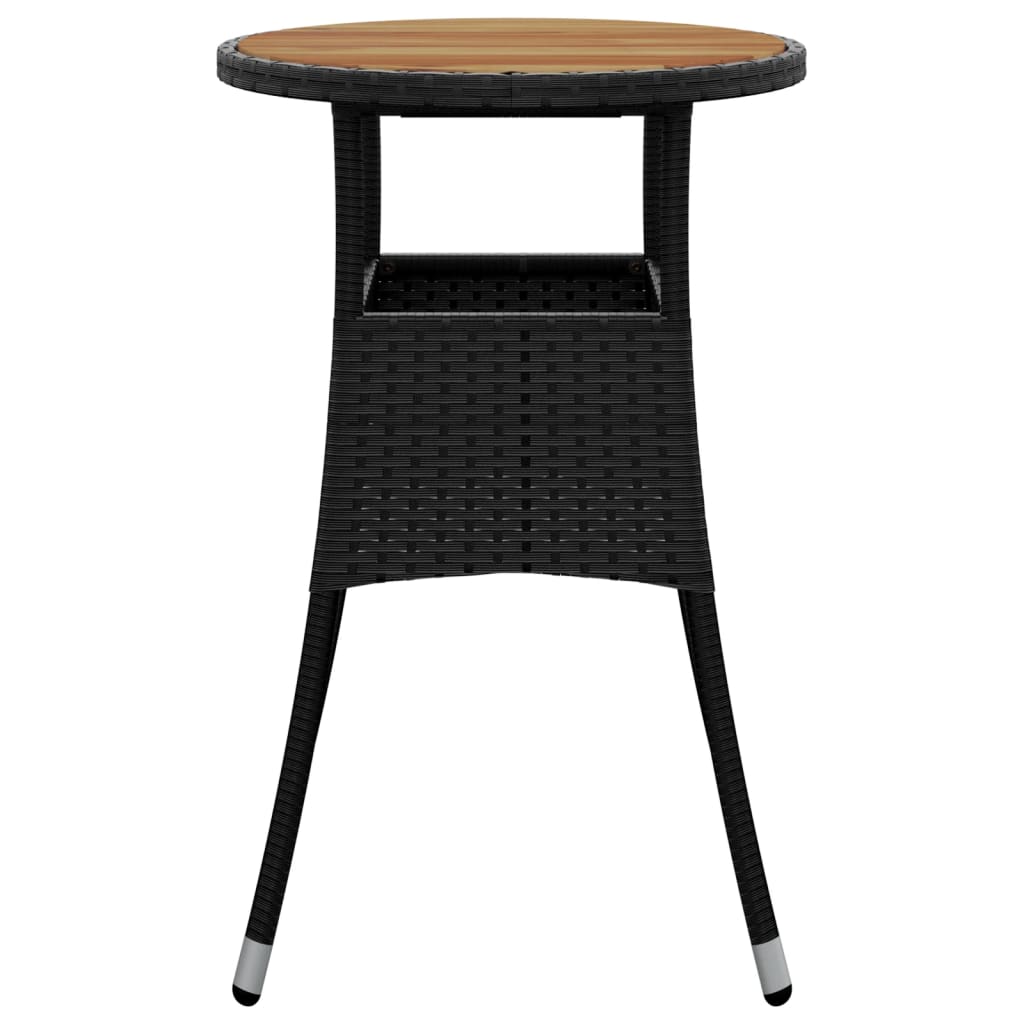 Tuintafel Ø60x75 cm acaciahout en poly rattan