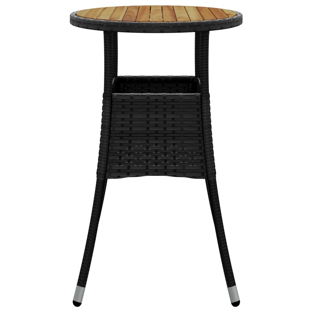 Tuintafel Ø60x75 cm acaciahout en poly rattan