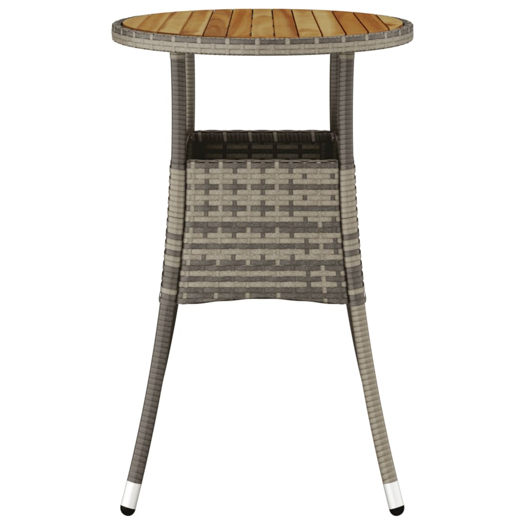 Table de jardin Ø60x75 cm bois d'acacia et poly rotin