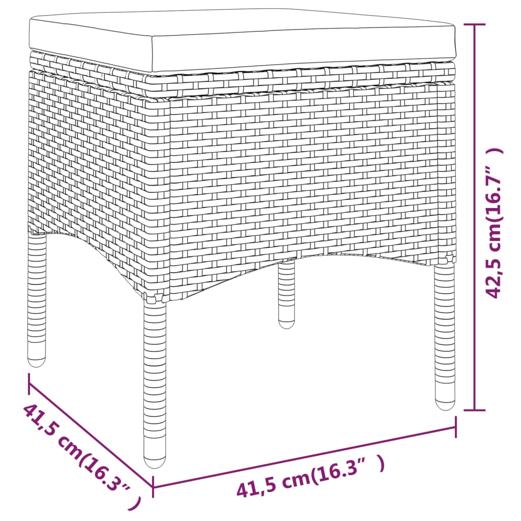 4-delige Tuinstoelen- en voetenbankenset poly rattan