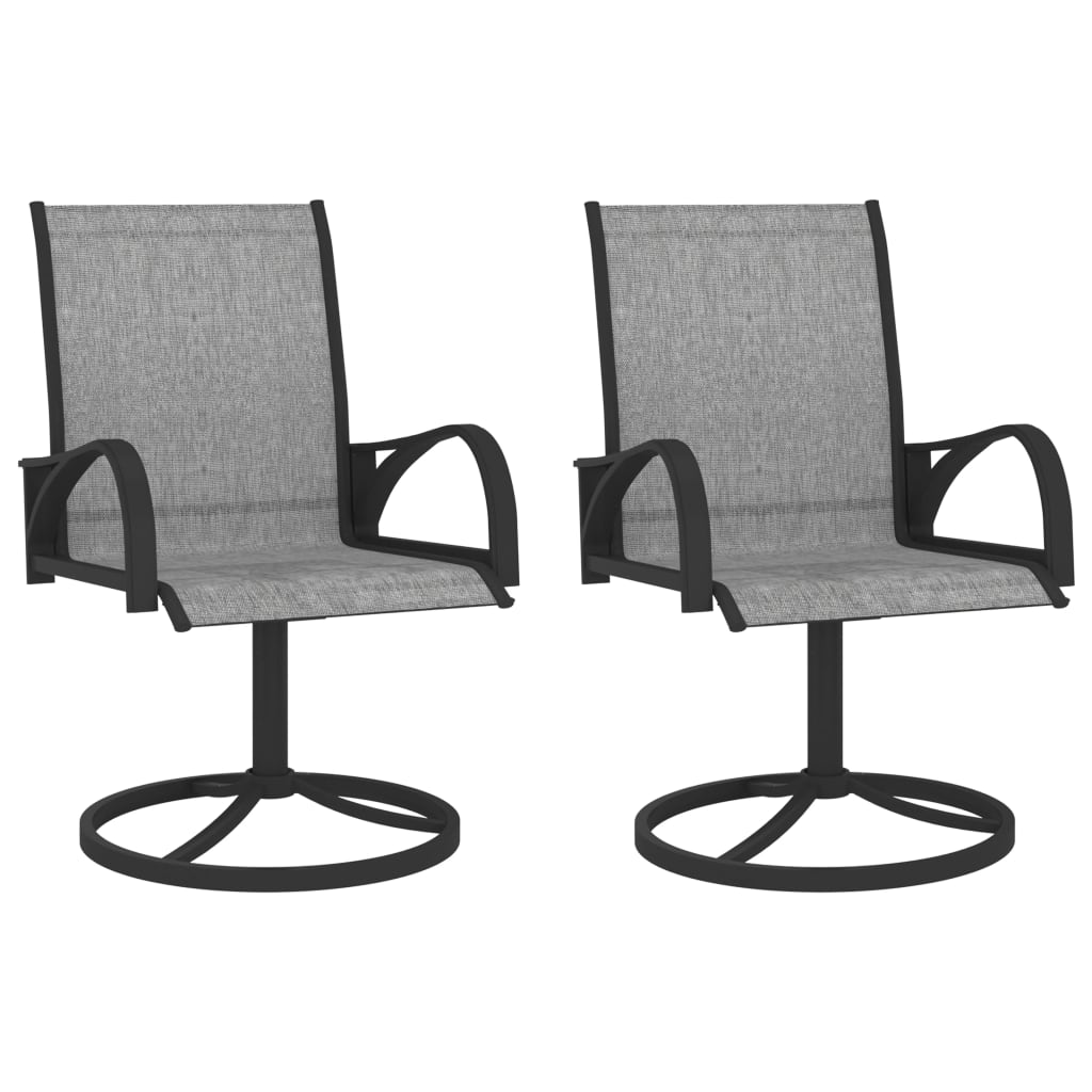 Chaises de jardin rotatives 2 pcs textilène et acier