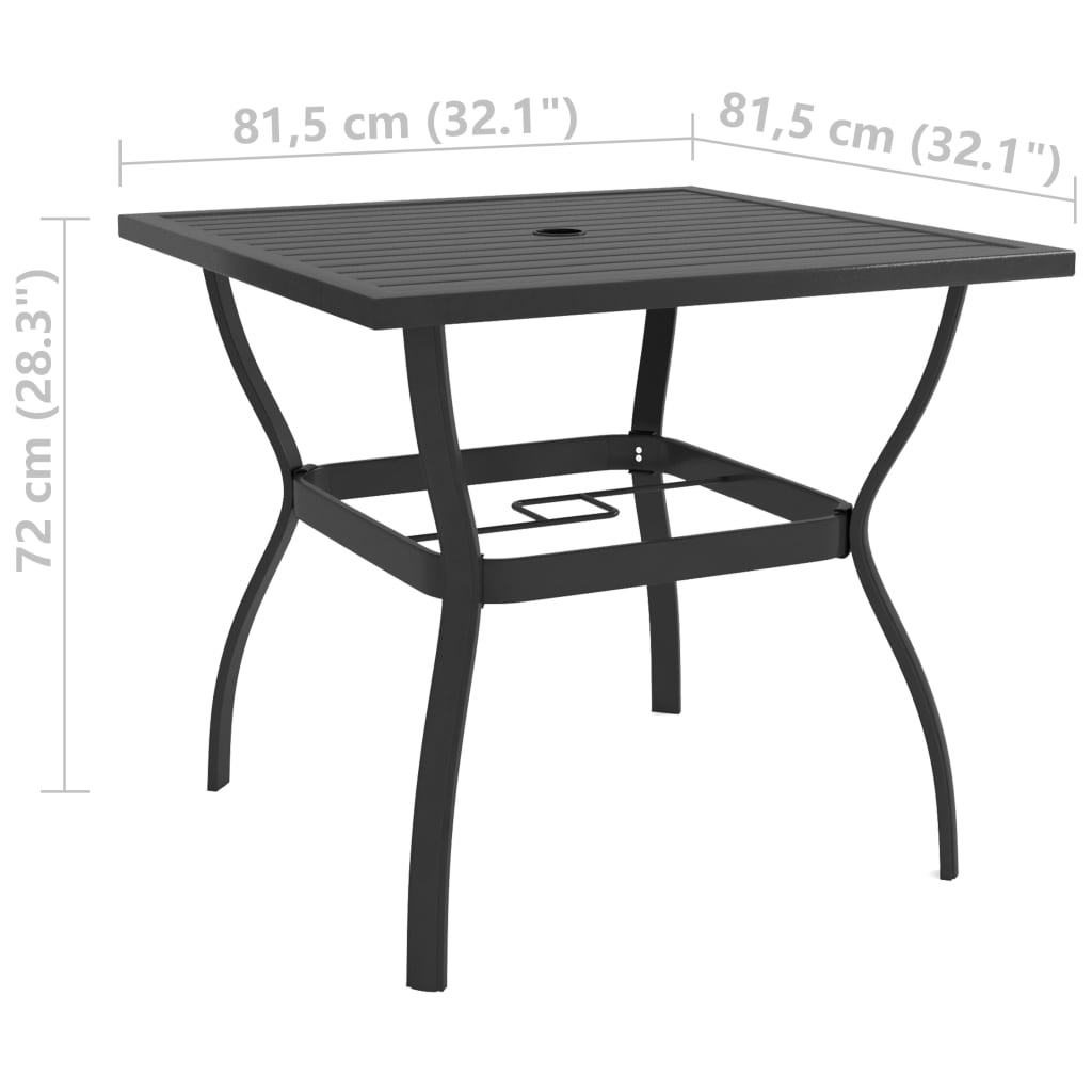 Table de jardin 140x80x72 cm en acier