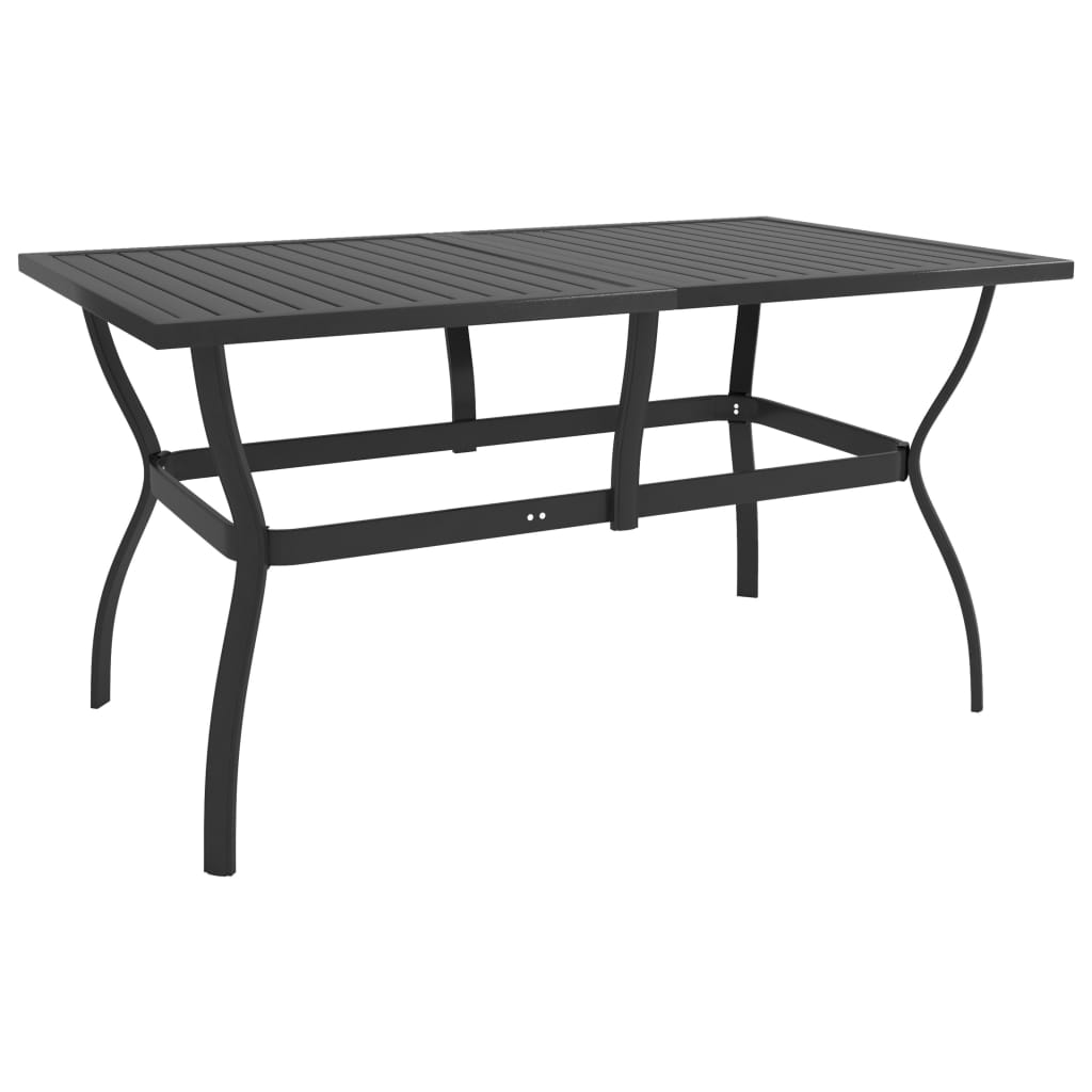 Table de jardin 140x80x72 cm en acier