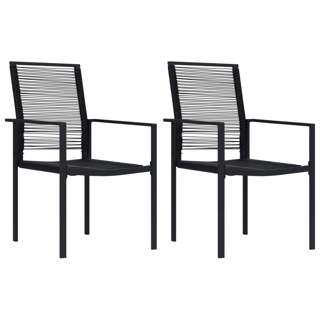 Chaises de jardin 2 pcs PVC rotin noir