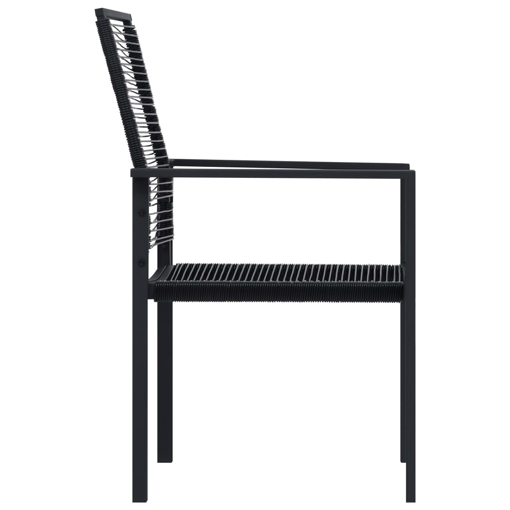 Chaises de jardin 2 pcs PVC rotin noir