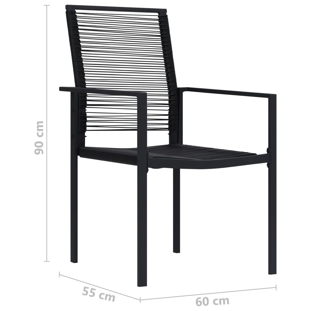 Chaises de jardin 2 pcs PVC rotin noir