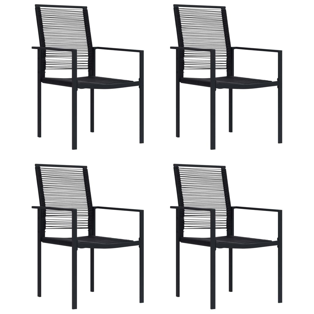 Chaises de jardin 2 pcs PVC rotin noir