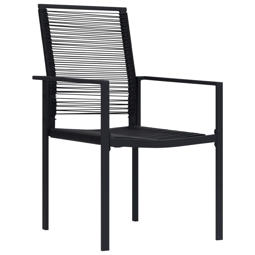 Chaises de jardin 2 pcs PVC rotin noir