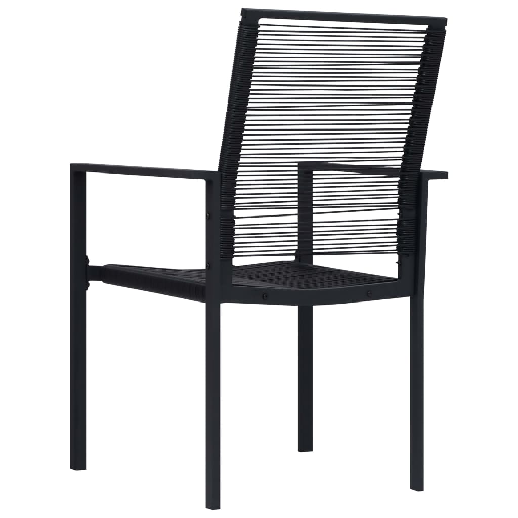 Chaises de jardin 2 pcs PVC rotin noir