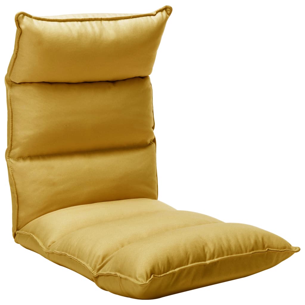 Chaise de sol pliable en tissu jaune moutarde