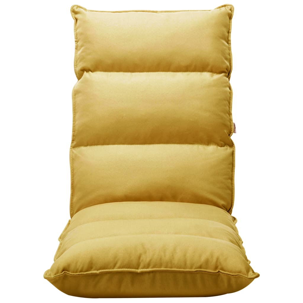 Chaise de sol pliable en tissu jaune moutarde