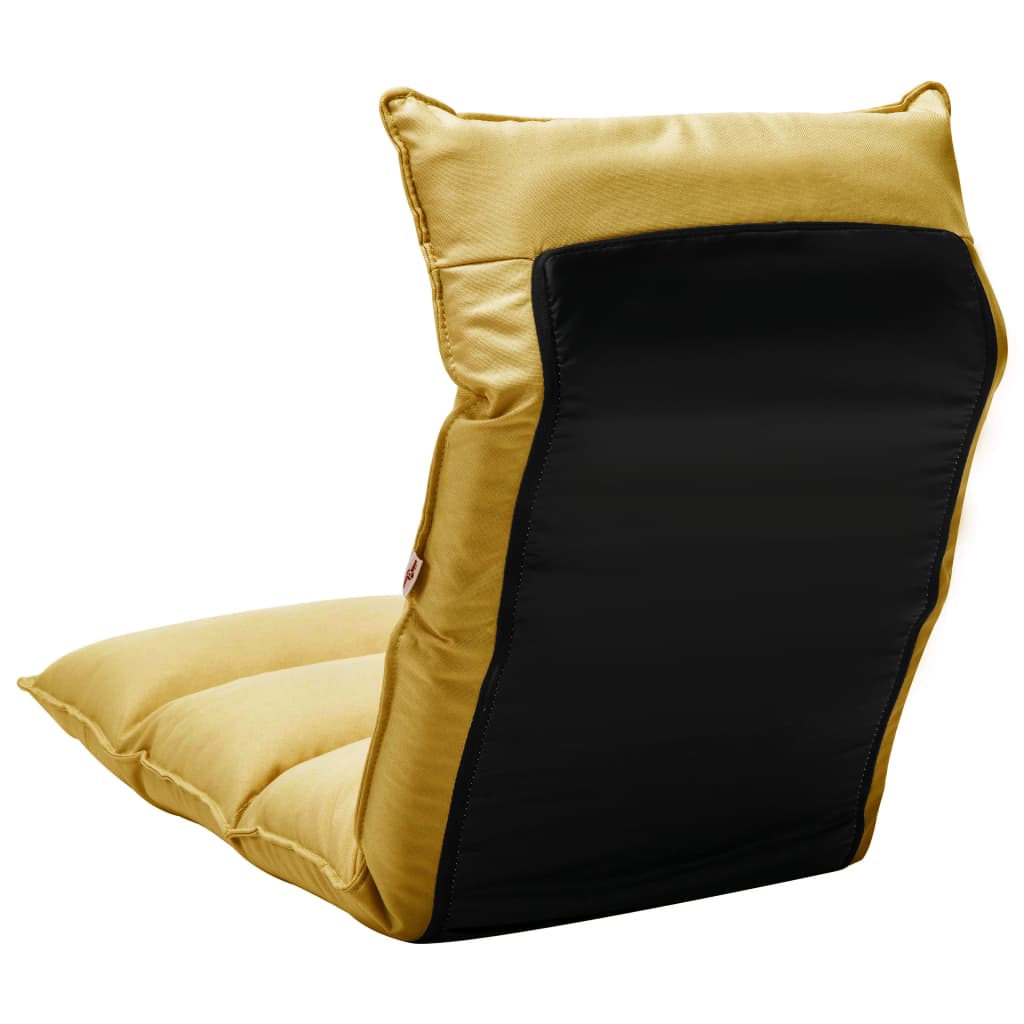 Chaise de sol pliable en tissu jaune moutarde