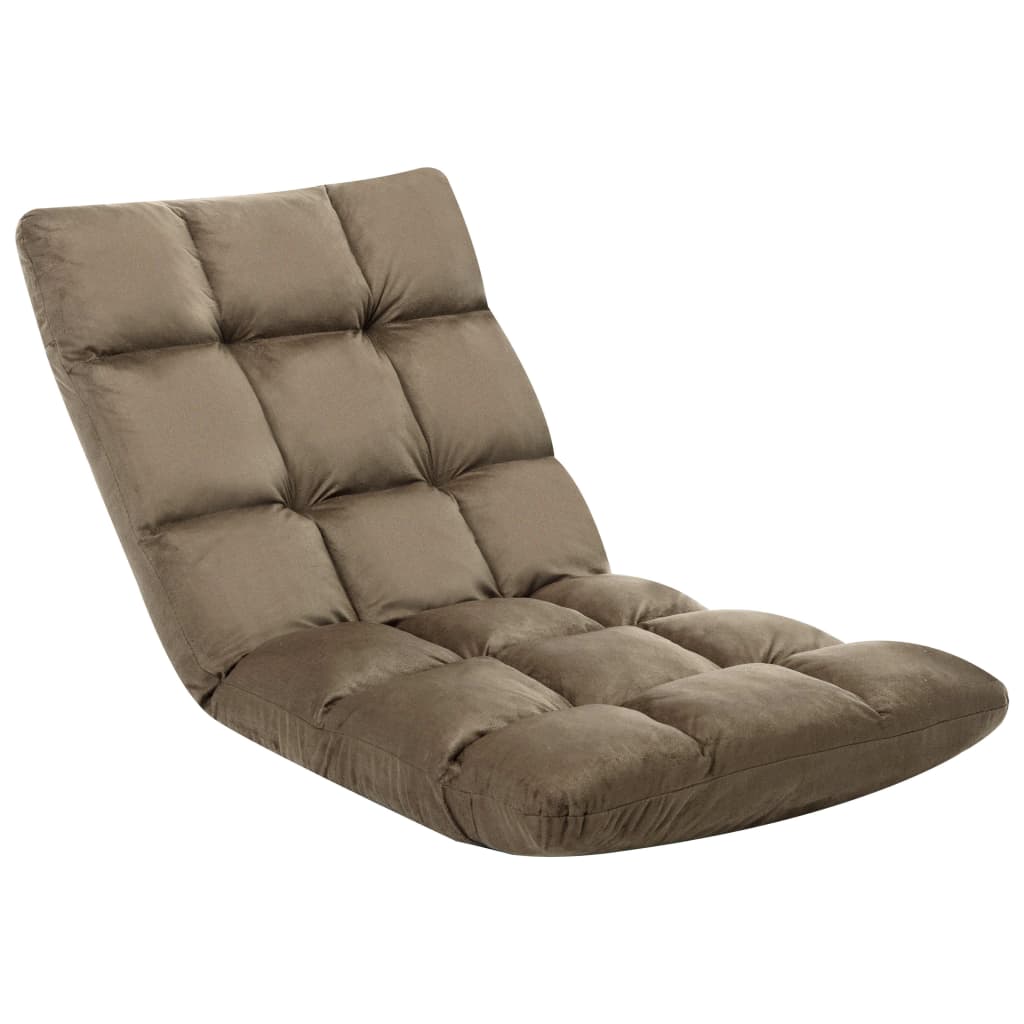 Chaise de sol pliable en microfibre gris foncé