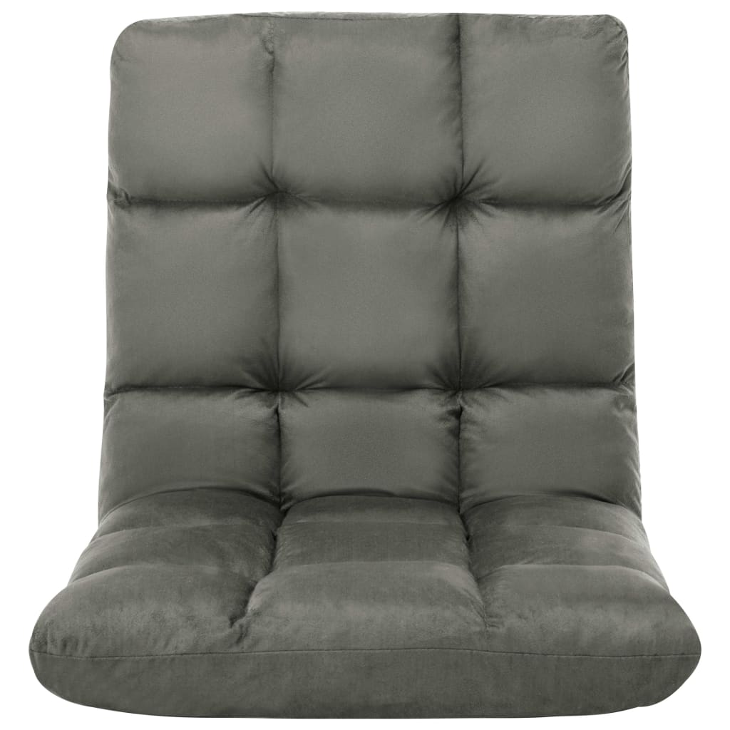 Chaise de sol pliable en microfibre gris foncé