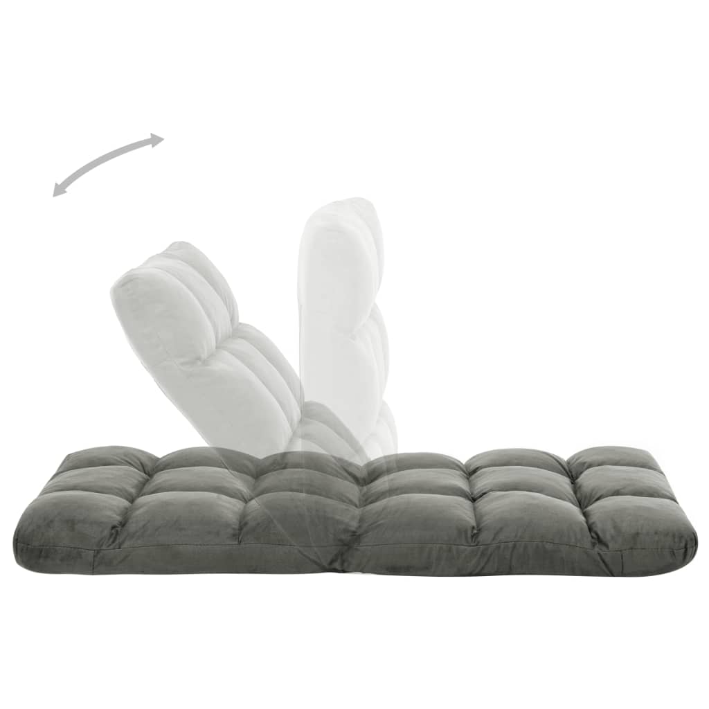 Chaise de sol pliable en microfibre gris foncé