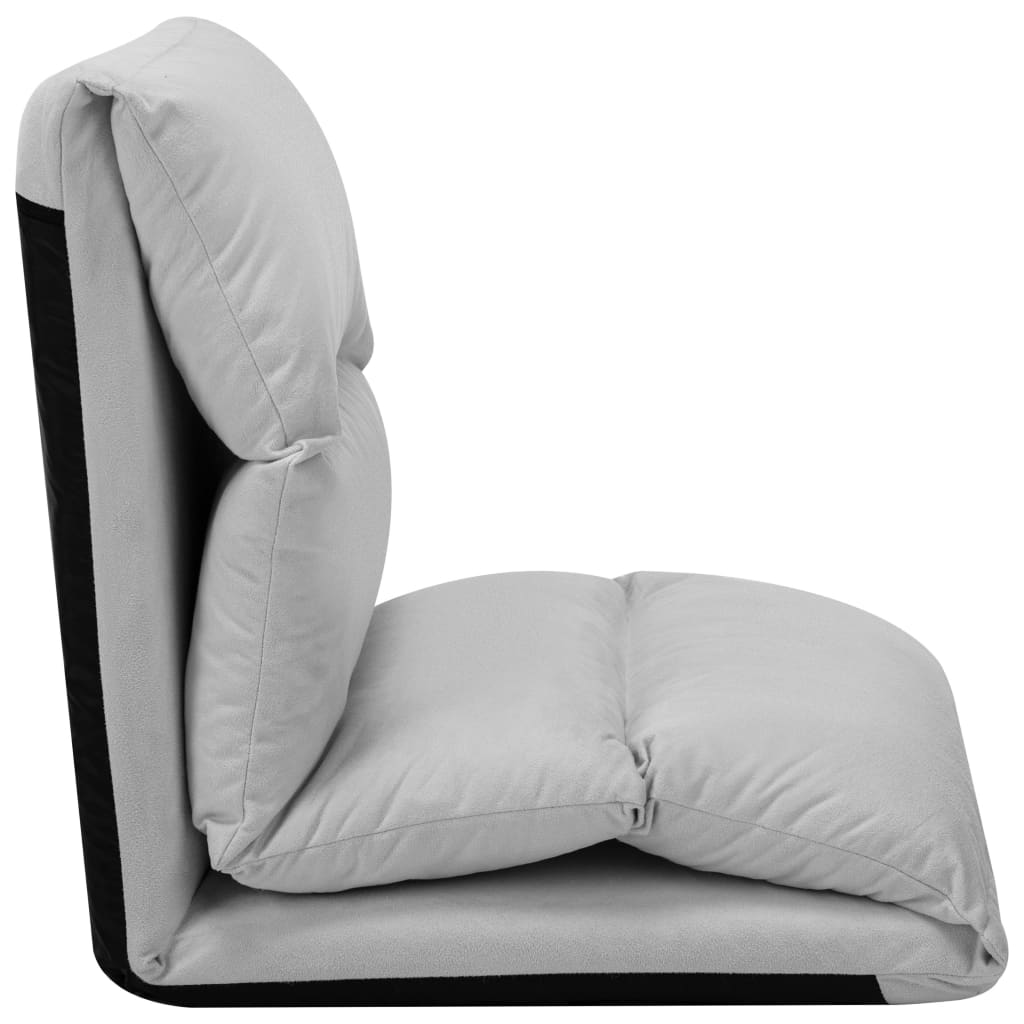 Chaise de sol pliable en microfibre noire