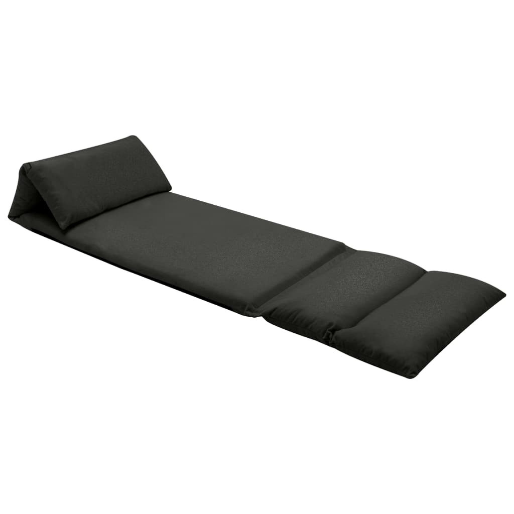 Chaise de sol pliable en microfibre noire