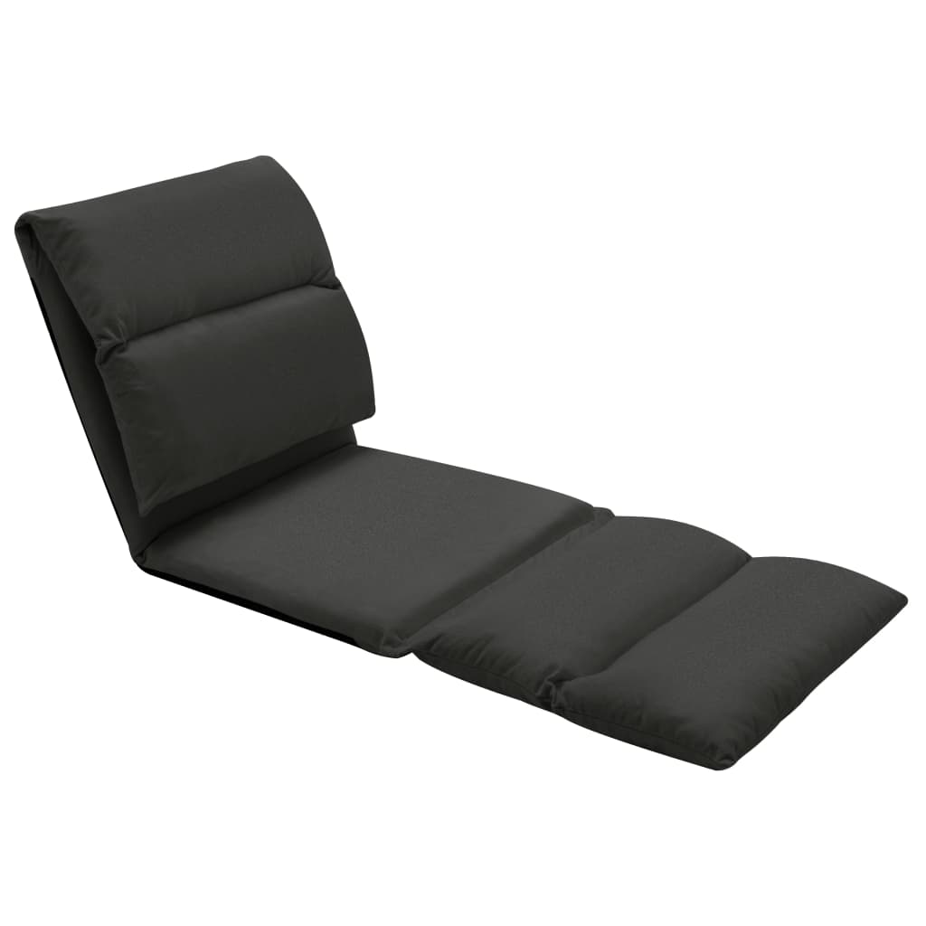 Chaise de sol pliable en microfibre noire