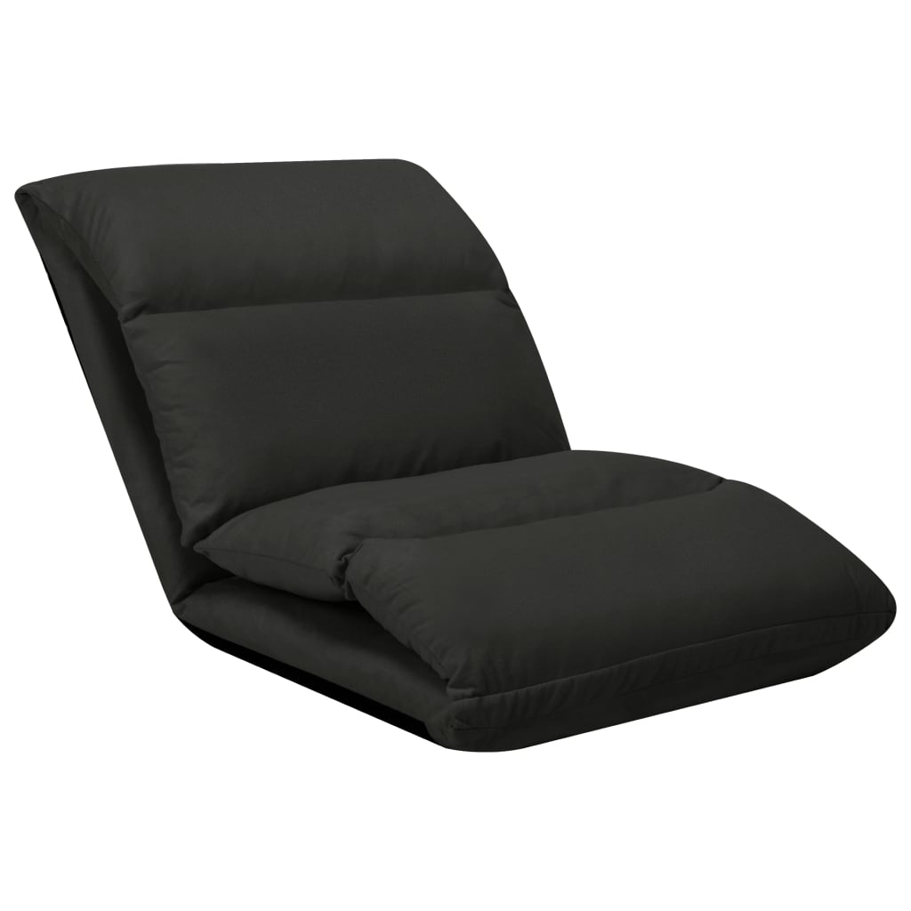 Chaise de sol pliable en microfibre noire