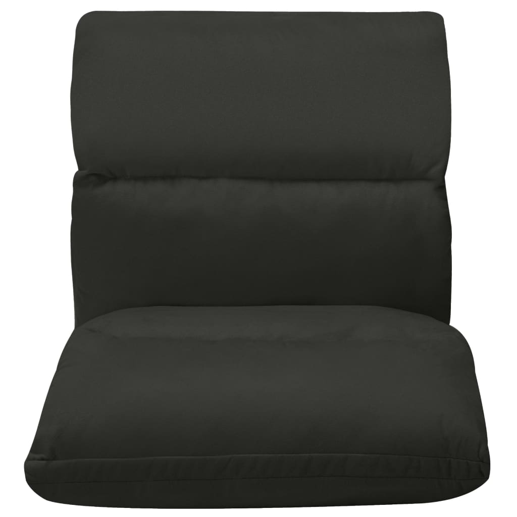 Chaise de sol pliable en microfibre noire