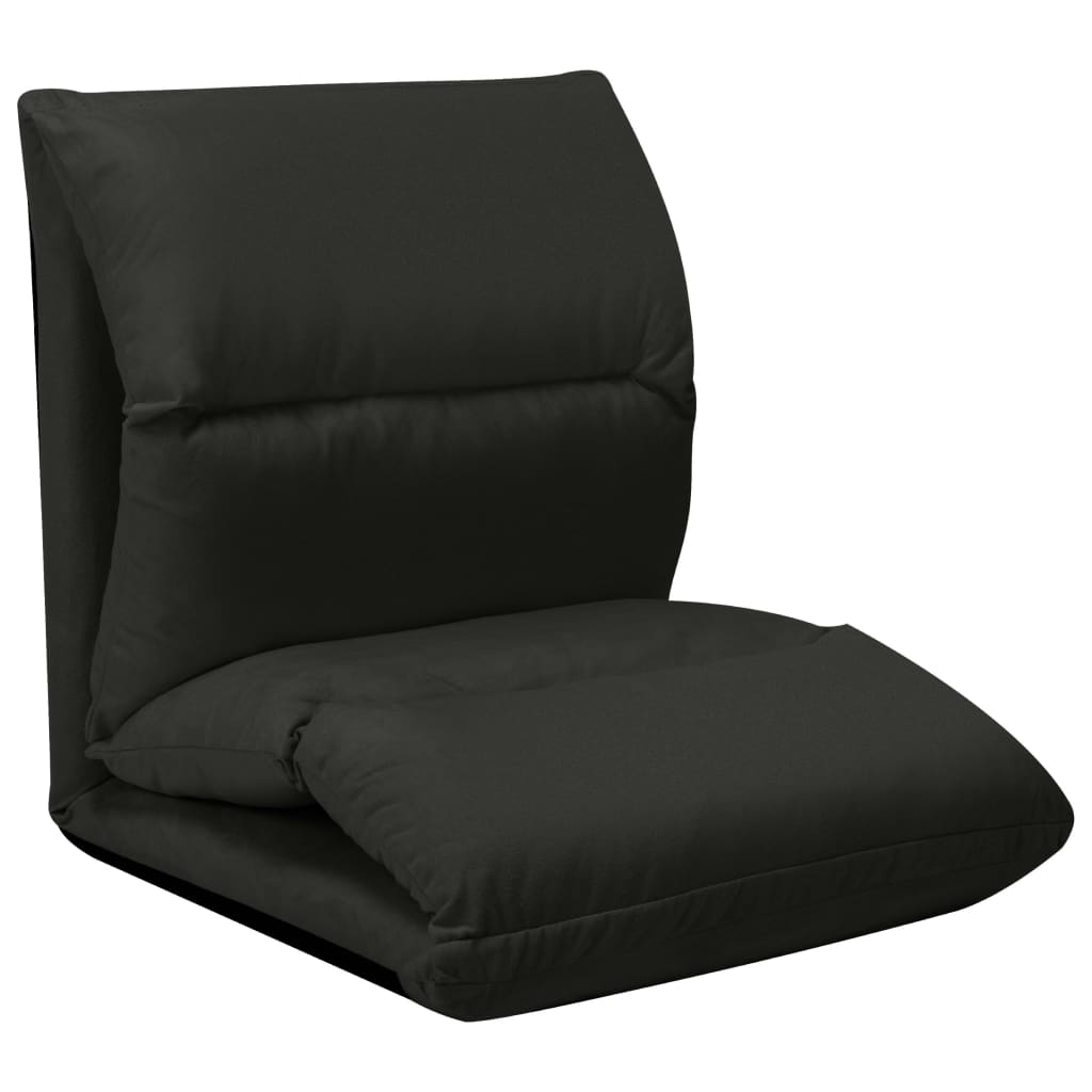 Chaise de sol pliable en microfibre noire