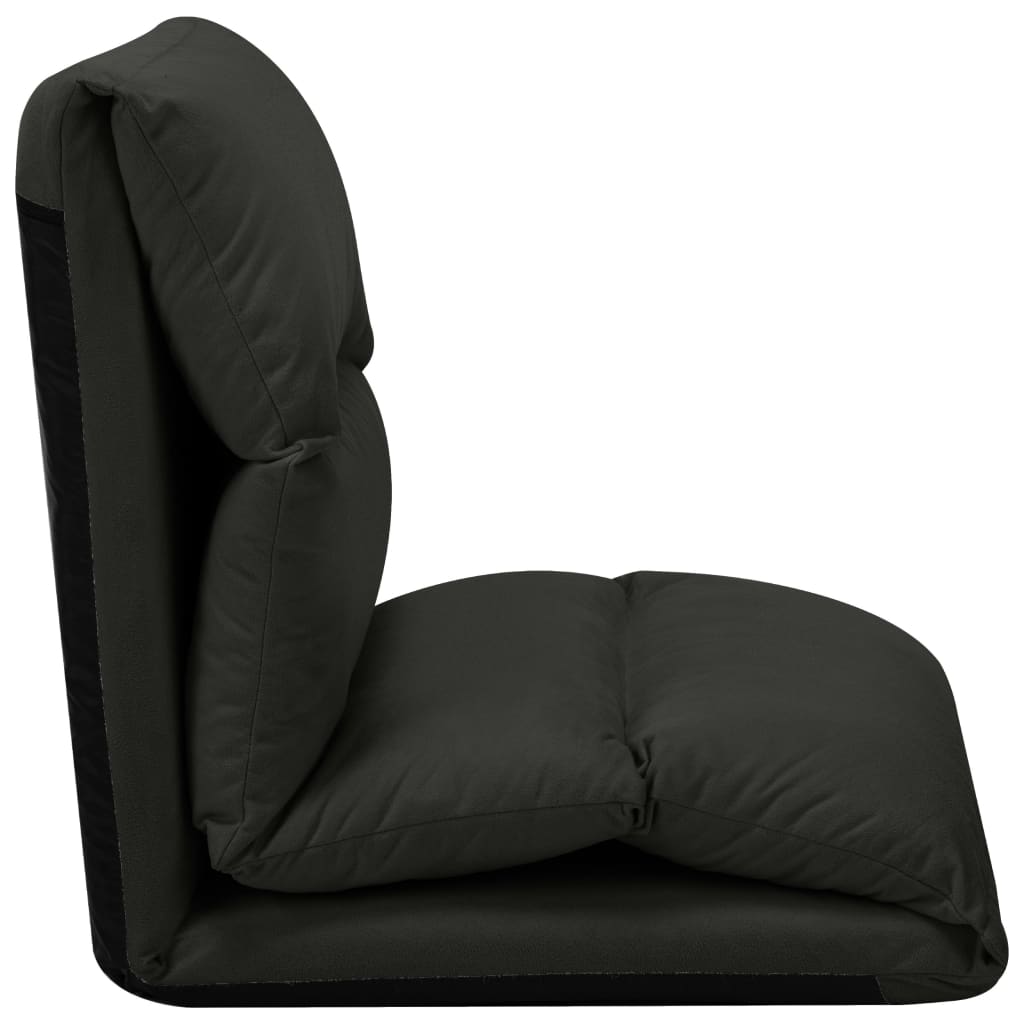 Chaise de sol pliable en microfibre noire