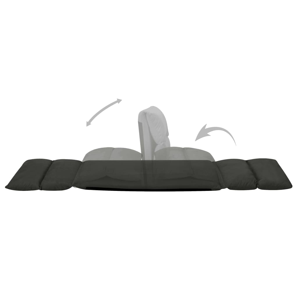 Chaise de sol pliable en microfibre noire