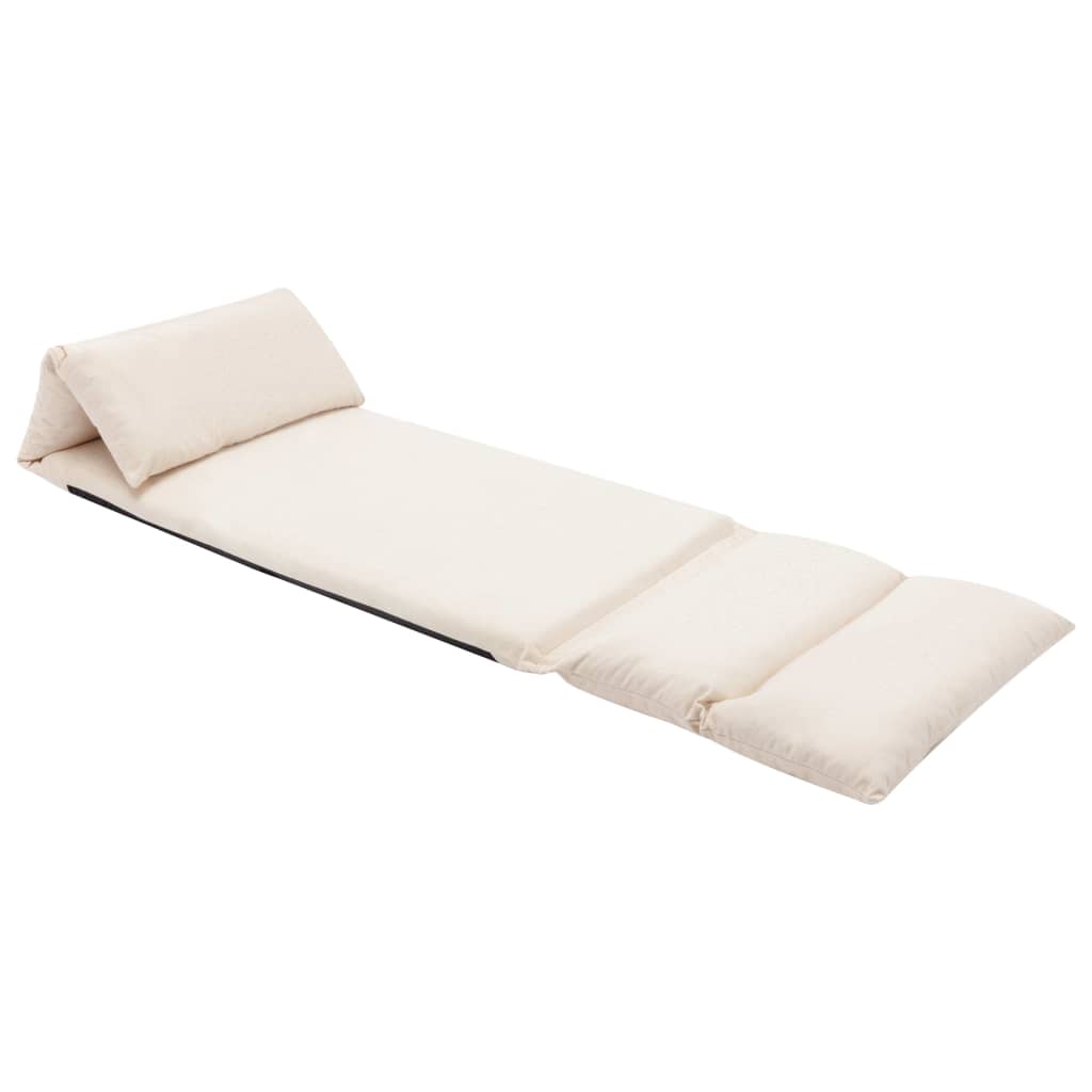 Chaise de sol pliable en microfibre noire