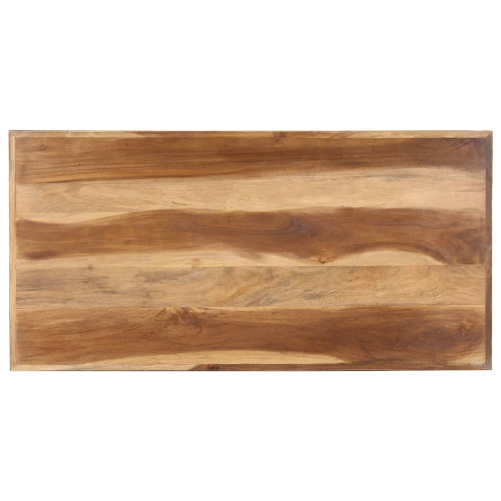 Eettafel 180x90x75 cm massief hout met honingkleurige afwerking