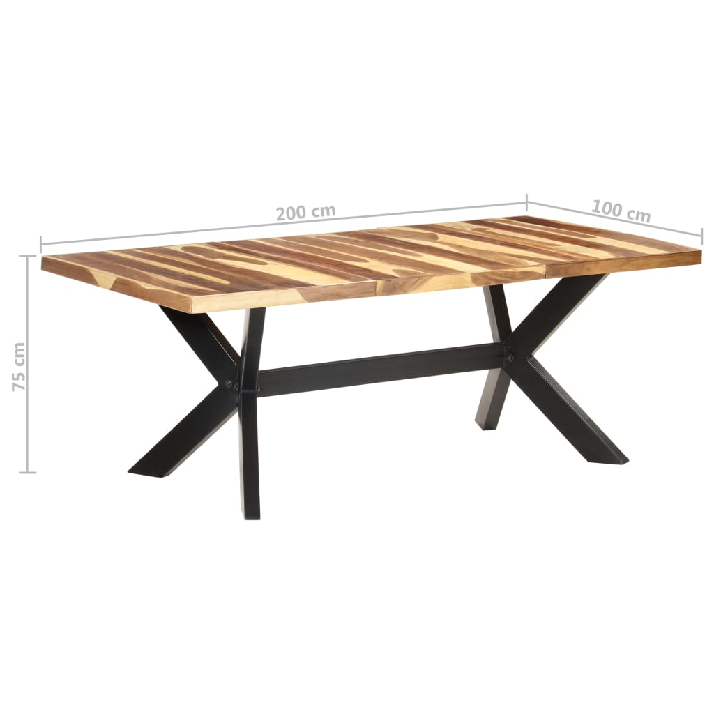 Eettafel 180x90x75 cm massief hout met honingkleurige afwerking