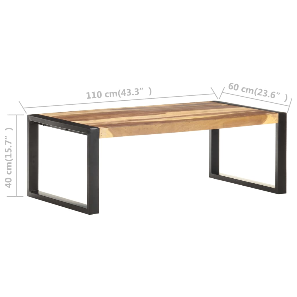 Salontafel 110x60x40 cm massief hout met sheesham afwerking