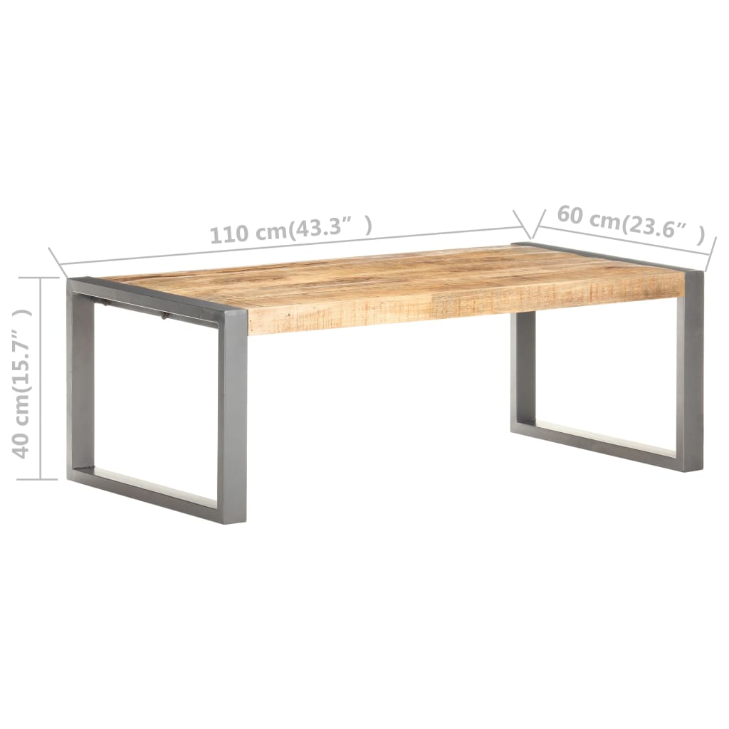 Table basse 110x60x40 cm bois de manguier brut