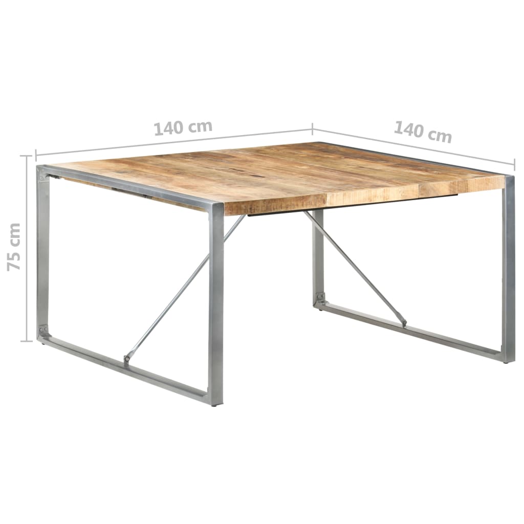 Eettafel 140x140x75 cm massief hout met sheesham afwerking