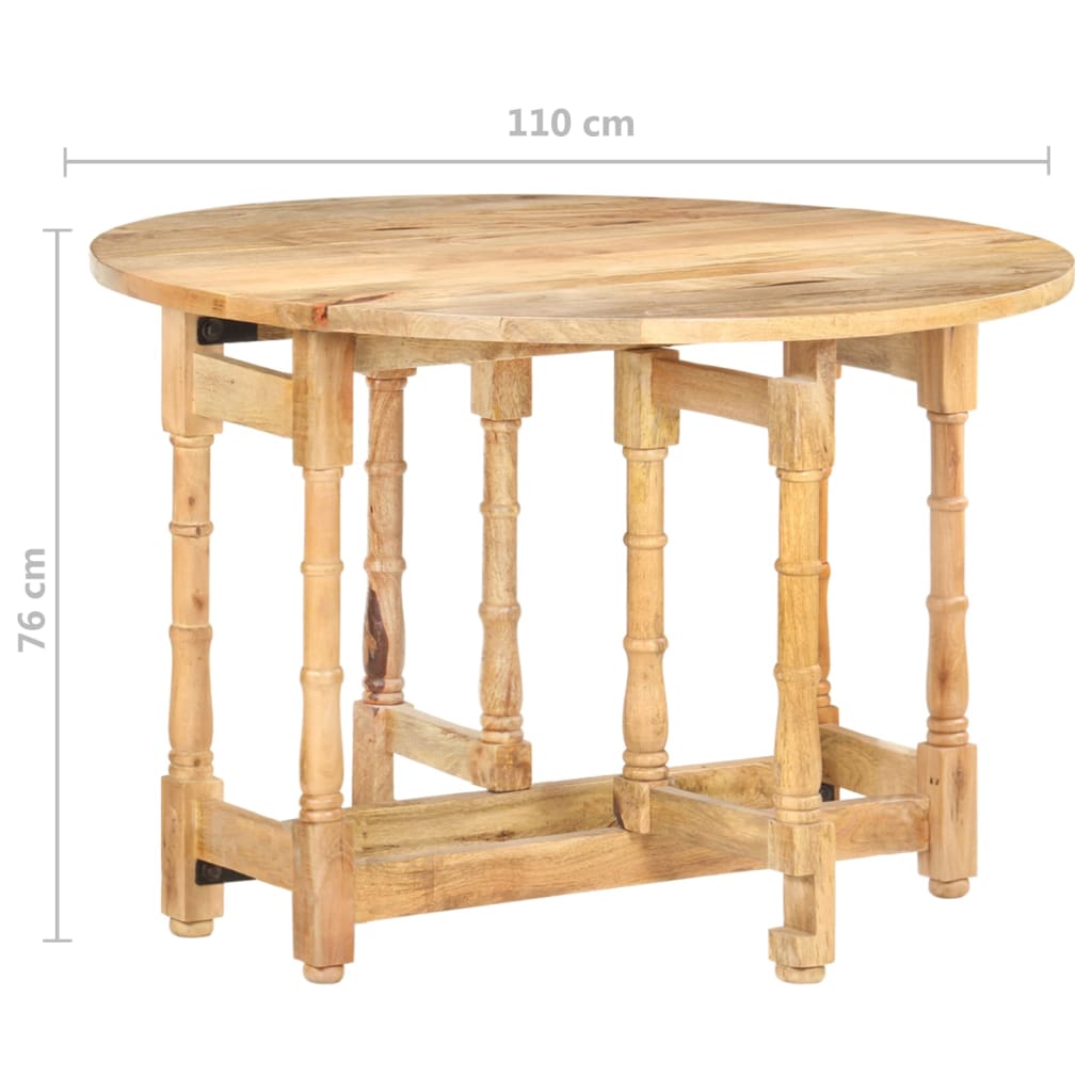 Table à manger ronde 110x76 cm en manguier massif