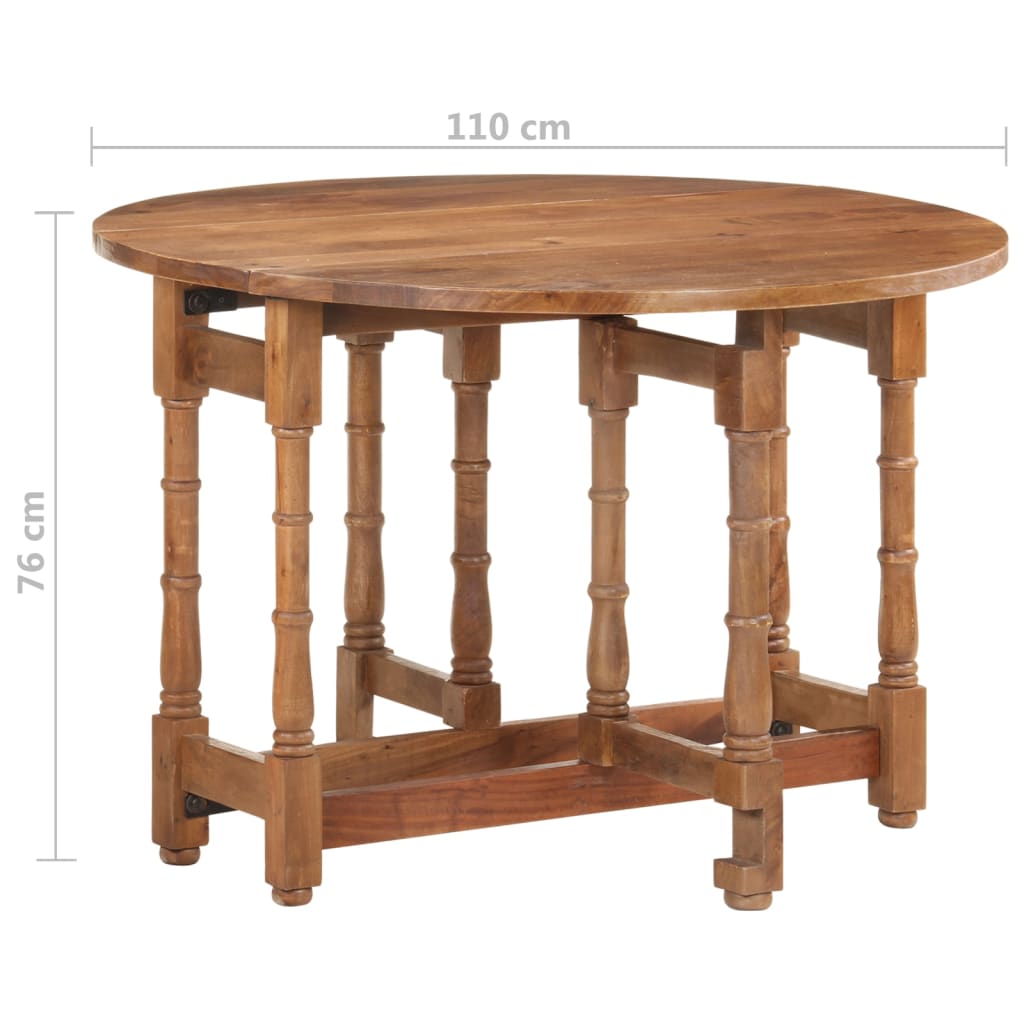 Table à manger ronde 110x76 cm en manguier massif