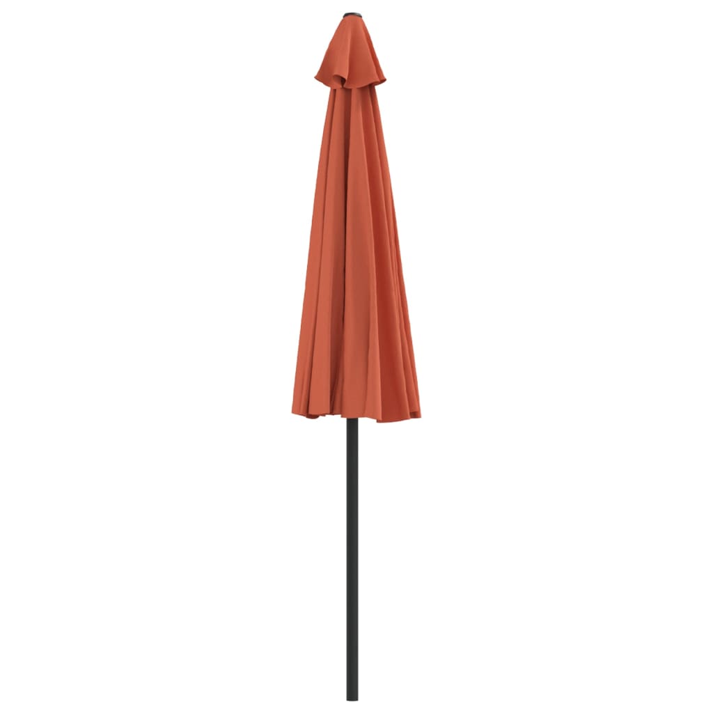 Demi-parasol de balcon avec mât en aluminium 270x144x222 cm terre cuite