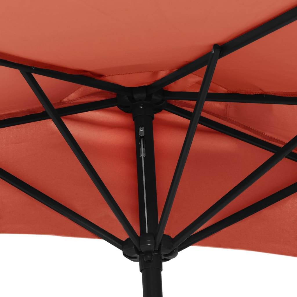 Balkonparasol half met aluminium paal 270x144 cm