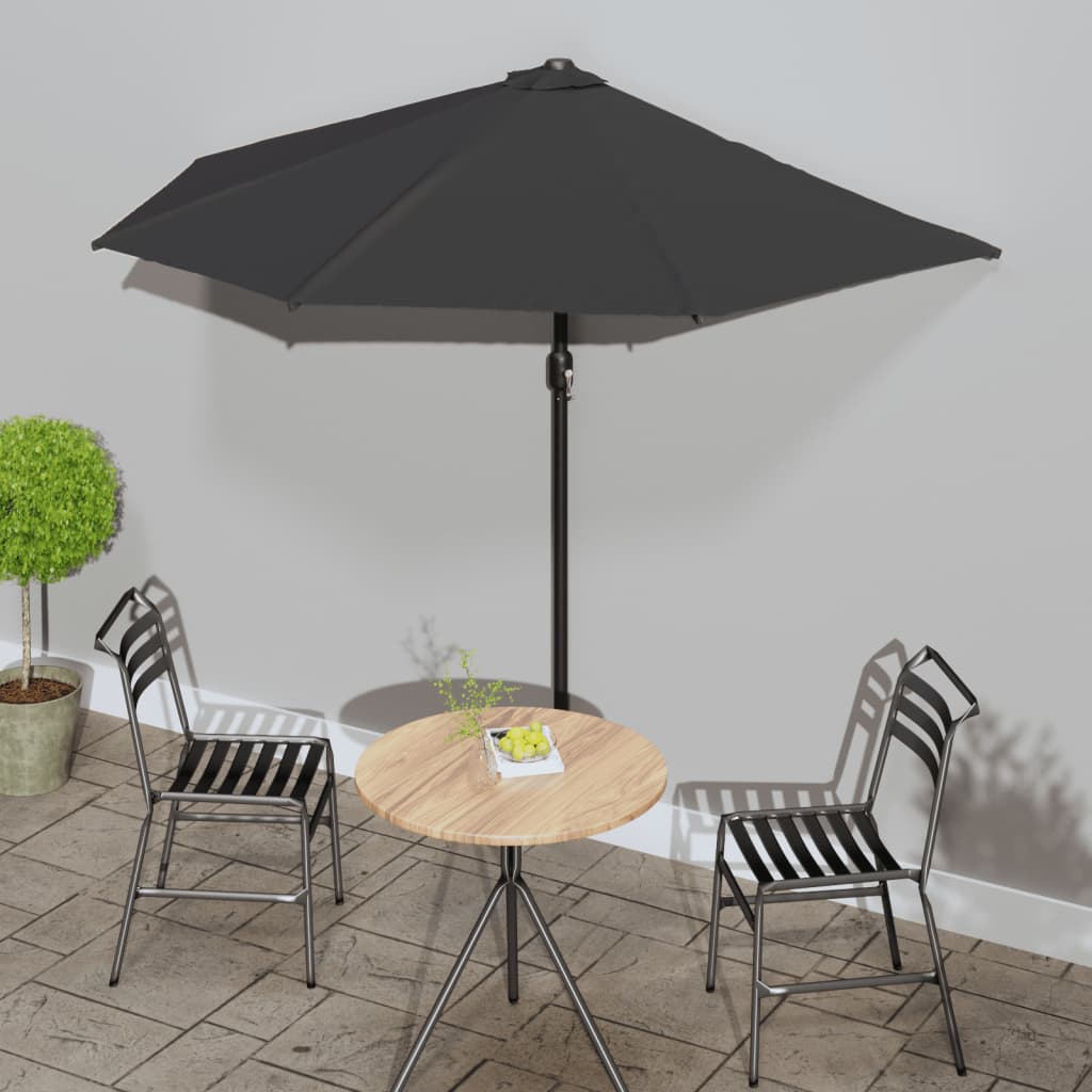 Balkonparasol half met aluminium paal 270x144 cm