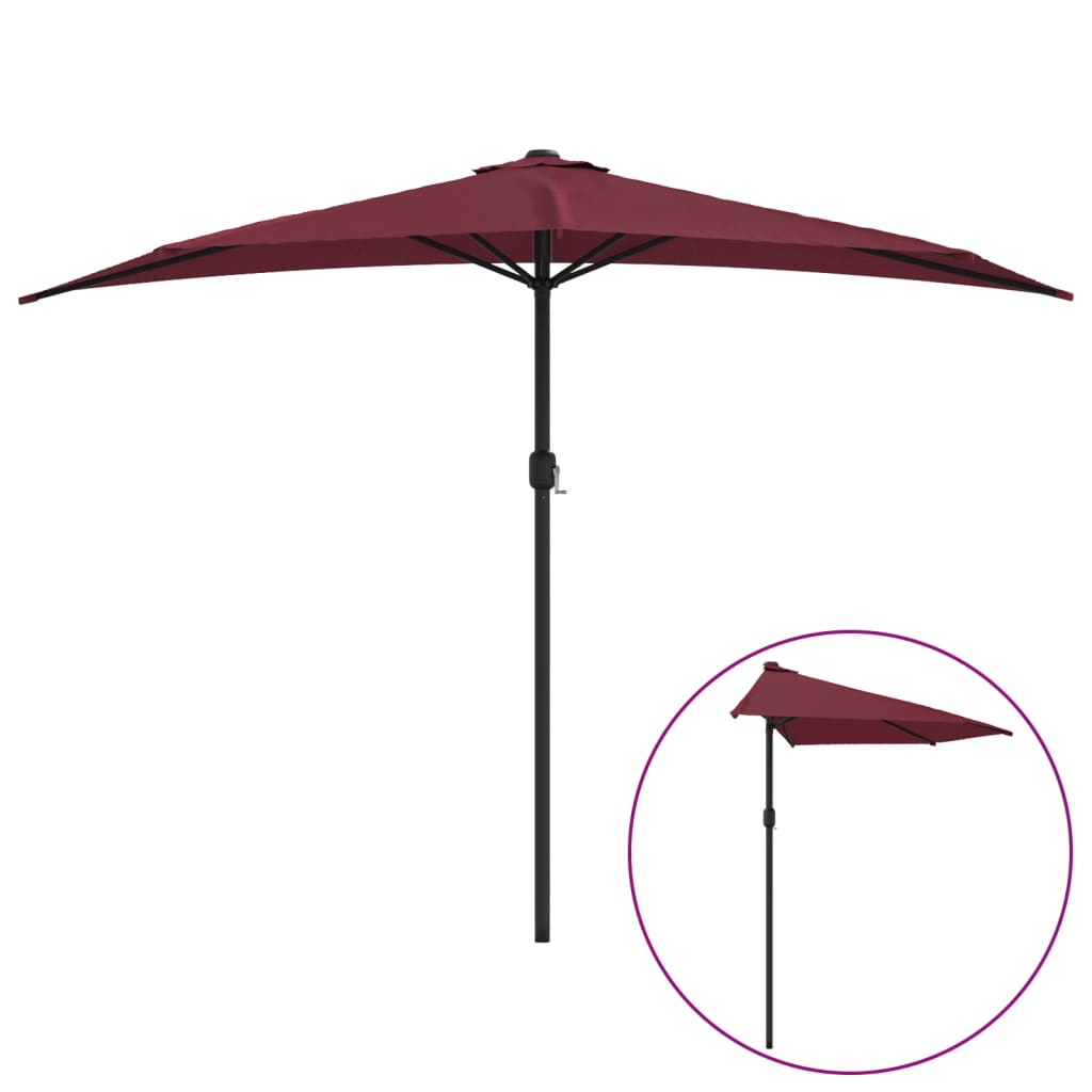 Balkonparasol half met aluminium paal 270x144 cm