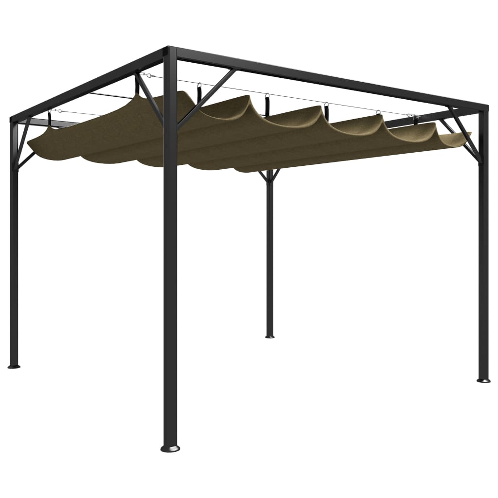 Tonnelle de jardin avec toit rétractable 180 g/m² 3x3 m